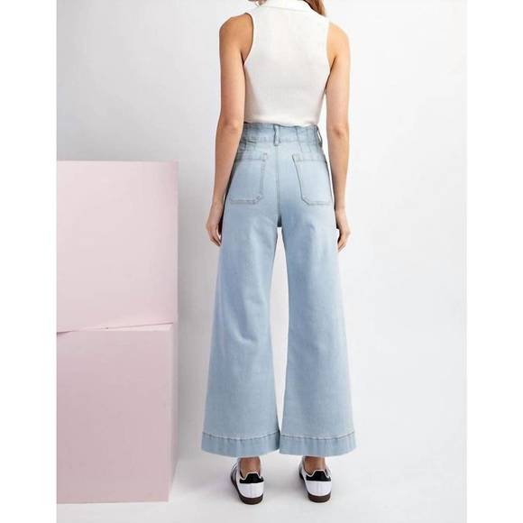 NEW EE:SOME the metamorphosis mineral wash wide leg jeans in denim - Picture 3 of 5